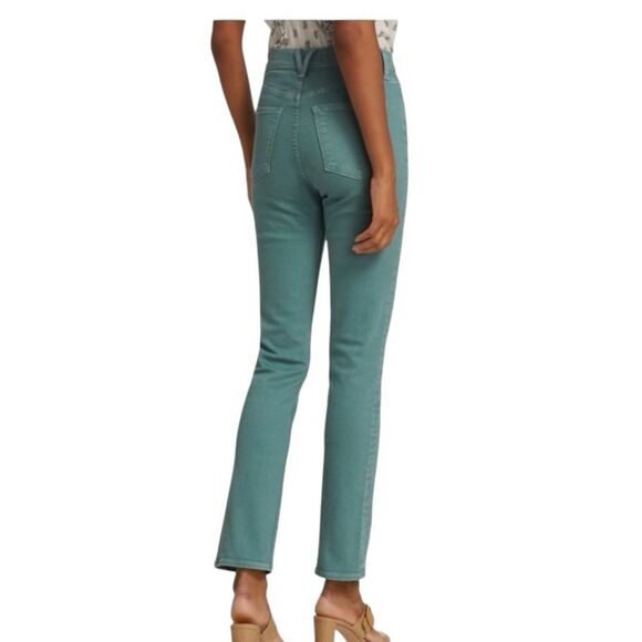 VERONICA BEARD Ryleigh High-Rise Straight Jeans in Teal - Picture 2 of 8
